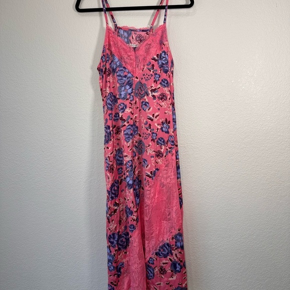 Free People First Date Printed Maxi Slip Dress Combo Women's XS - Picture 2 of 11
